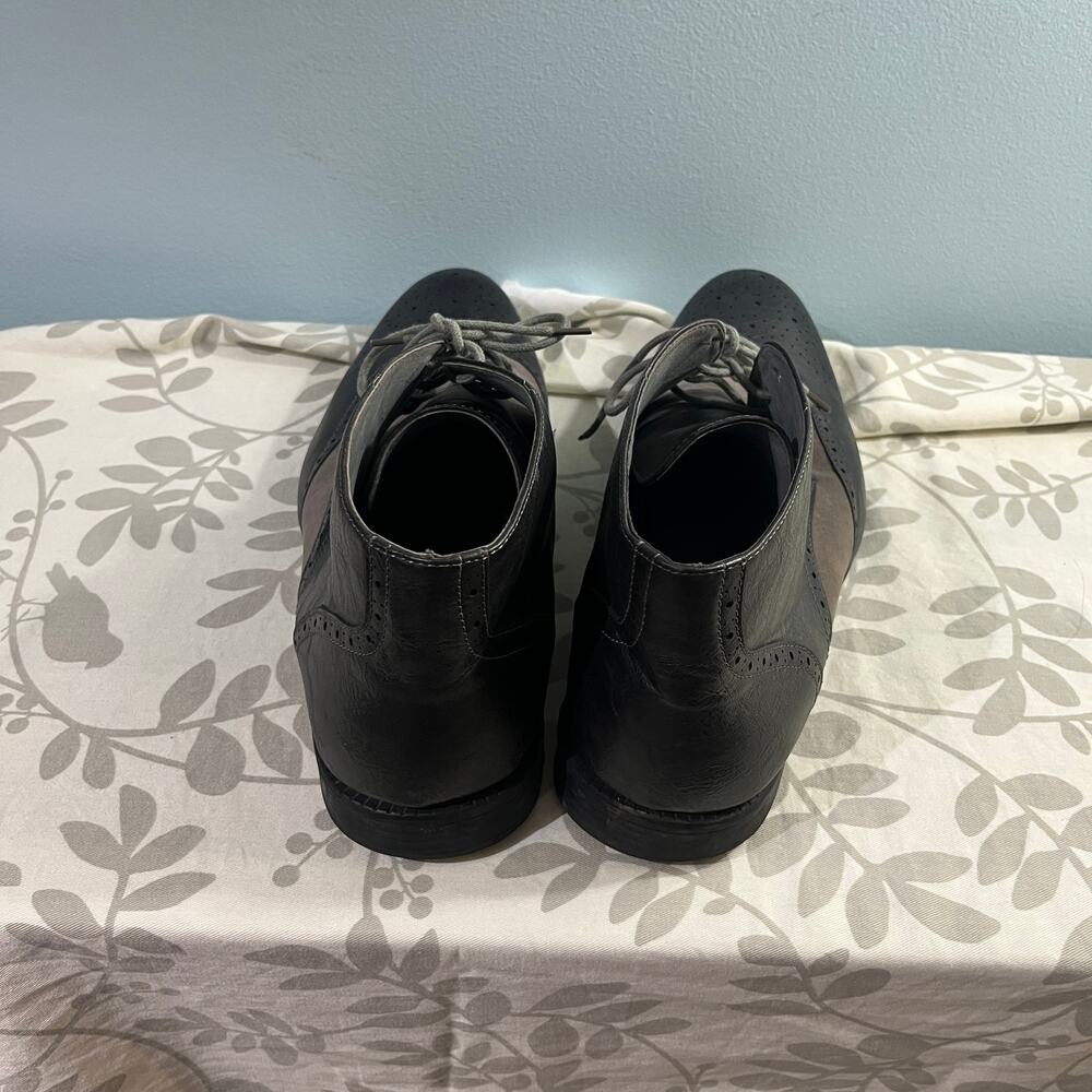 Alpine Swiss Geneva Chukka Boots Mens 14 Gray Black Wingtip Brogue LaceUp Oxford - Picture 10 of 10